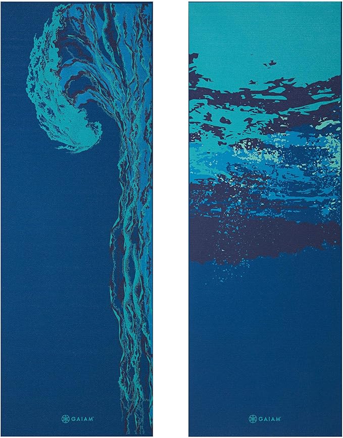 Gaiam Yoga Mat - Premium 6mm Print Reversible Extra Thick Non Slip Exercise & Fitness Mat for All Types of Yoga, Pilates & Floor Workouts (68" x 24" x 6mm Thick)-FlexoryFit