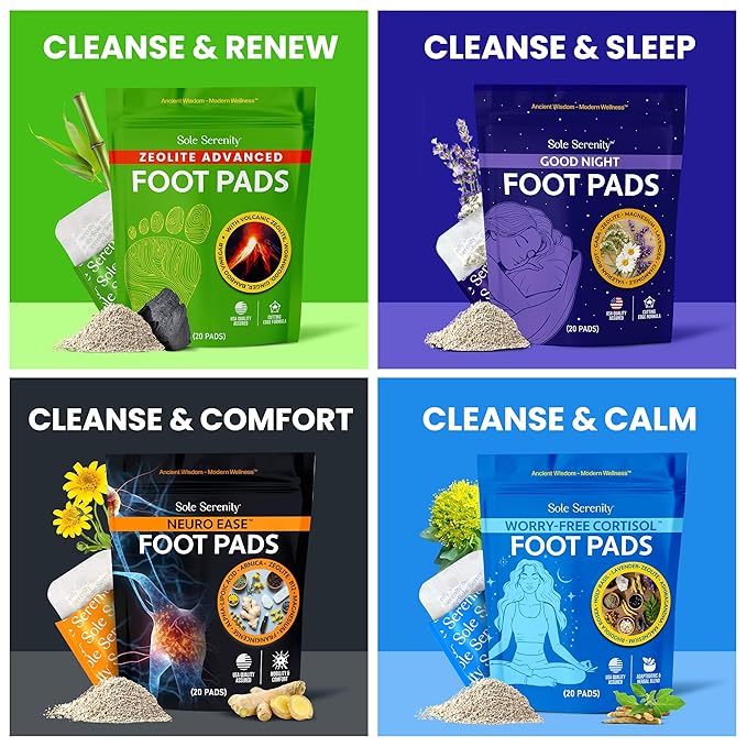 Sole Serenity NeuroEase Foot Pads for Occasional Nerve Discomfort in Hands and Feet - B12, Alpha Lipoic Acid, Magnesium, Frankincense and Zeolite for Relaxation, Back, Hand, Leg and Foot Comfort