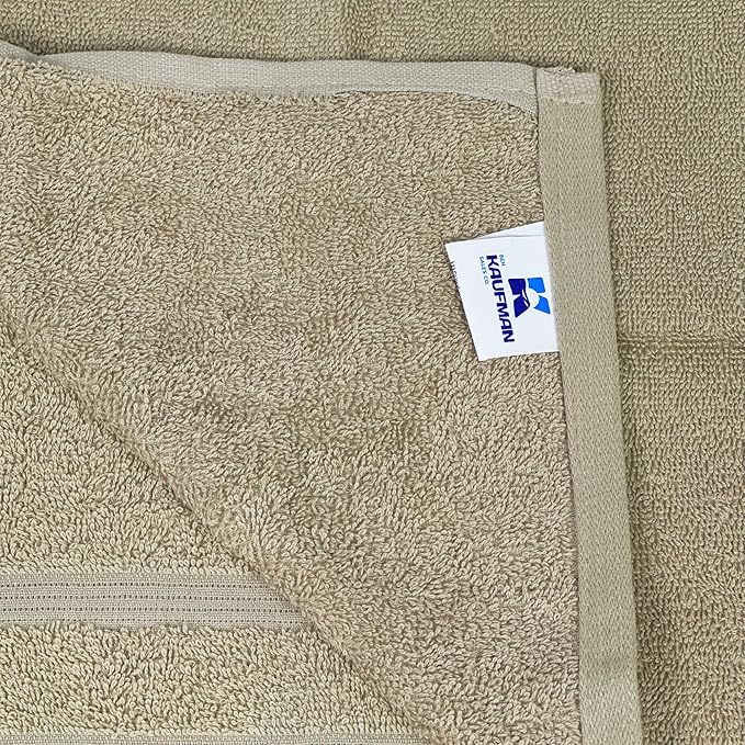 Kaufman - Premium Hand Towels Set for Bathroom, Spa, Gym, and Face Towel 100% Cotton Ring Spun, Ultra Soft Feel and Highly Absorbent Towels (Linen, 72-PK)-FlexoryFit