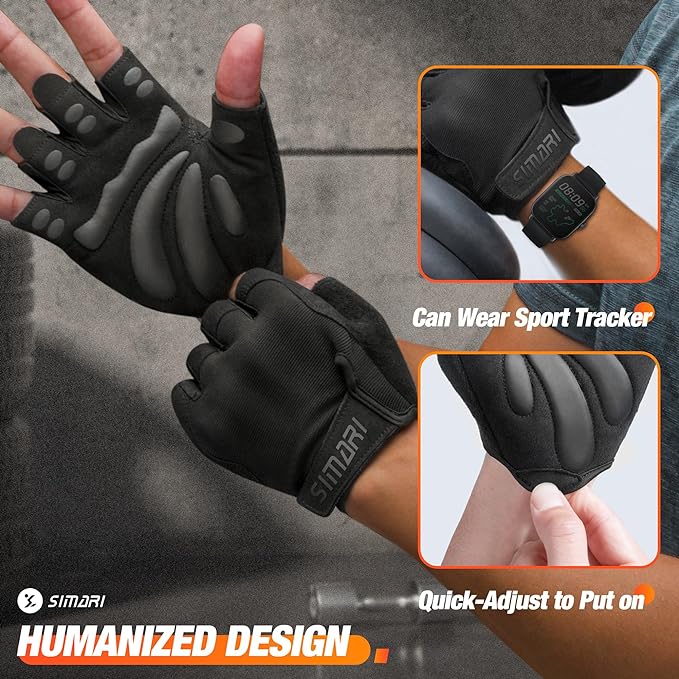 SIMARI Breathable Workout Gloves for Men and Women, Padded Weight Lifting Gloves with Great Grip, Full Palm Protection for Gym Training, Cycling, Weightlifting, Exercise, Crossfit, Climbing-FlexoryFit