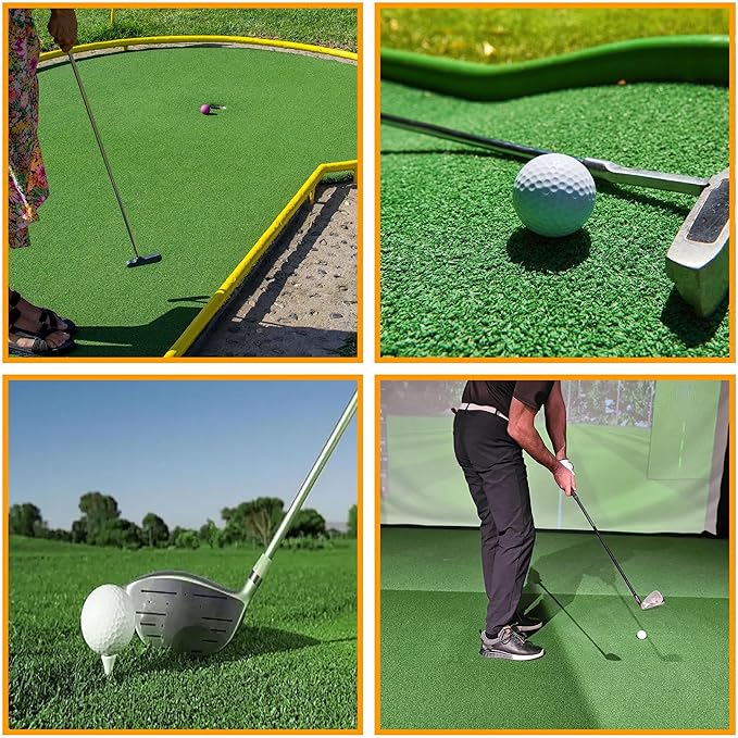 Ottomanson Artificial Turf Golf Hitting Mat 3' x 6' Indoor/Outdoor Waterproof Synthetic Fake Grass for Putting Practice Baseball Football Sports Gym Backyard, Custom Size 2' up to 30' (Pack of 2)