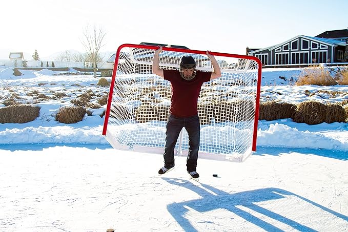 Skywalker Sports Competitive Series 6’ x 4’ Hockey Goal, White/Red (SSHG6400)
