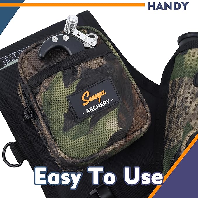 SUNYA Archery Hip Quiver for Arrows. Includes 3 Tubes Arrow Holder, Accessories Pockets and Waist Belt. Fit for Compound and Recurve Bow Practice.