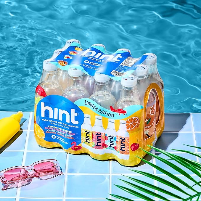 Hint Fruit-Infused Bottled Water, Summer Classics Variety Pack - Sugar Free Flavored Water with Zero Calories, Natural Fruit Essences, and No Artificial Sweeteners - 16 Fl Oz (Pack of 12)-FlexoryFit