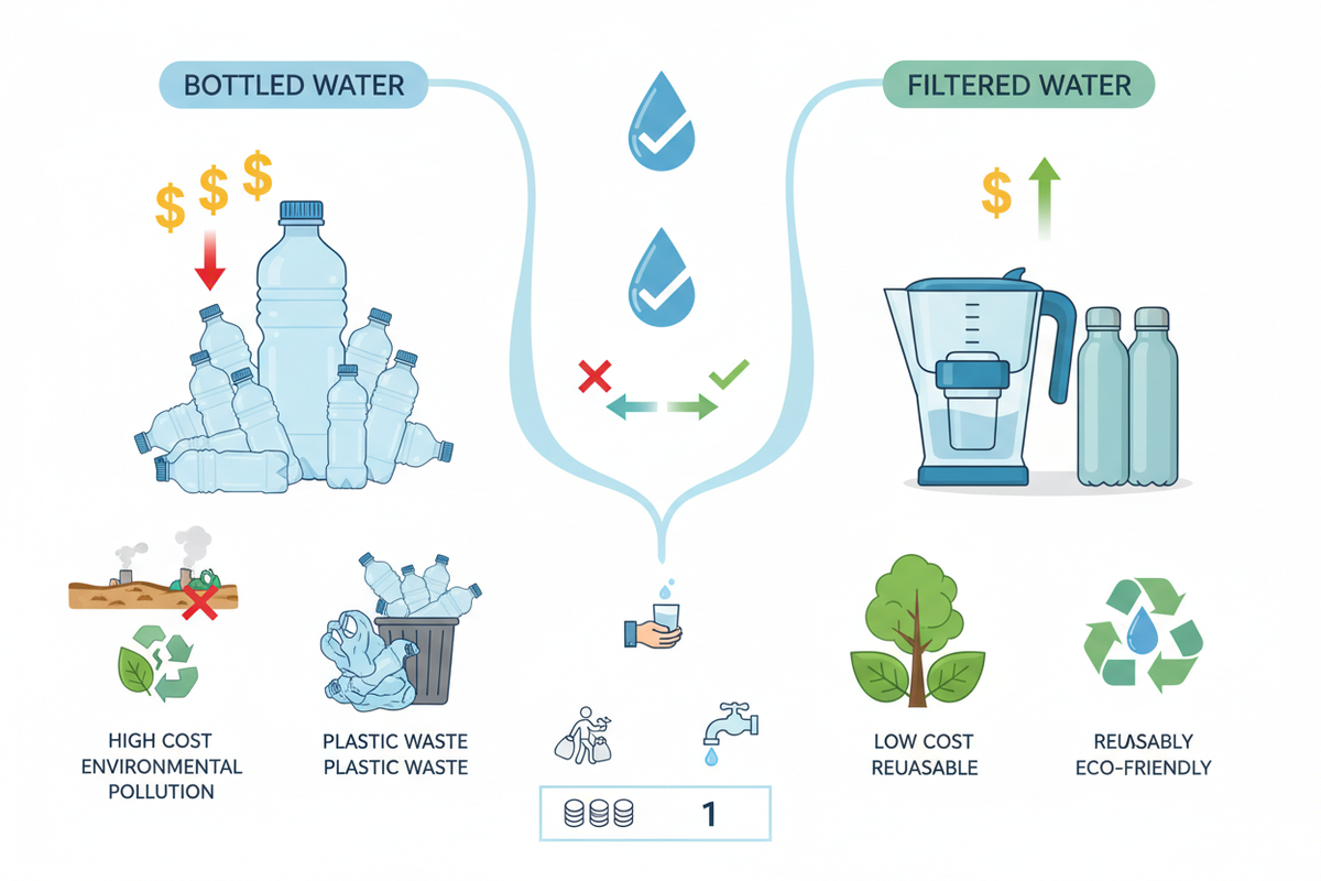 Bottled Water vs. Filtered Water: Cost, Convenience, and Environmental Impact Compared