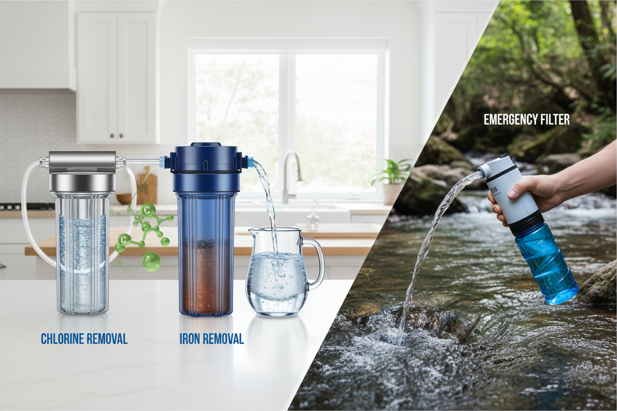 How Chlorine Removal Filters, Iron Removal Filters, and Emergency Water Filters Help You Prepare for Everyday Water Challenges