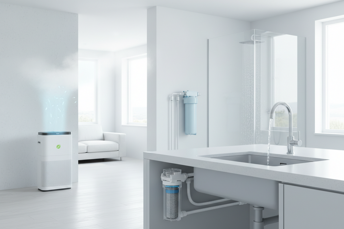 How Cooling & Air Quality, Inline Water Filters, and Chlorine Removal Filters Work Together for a Healthier Home Environment