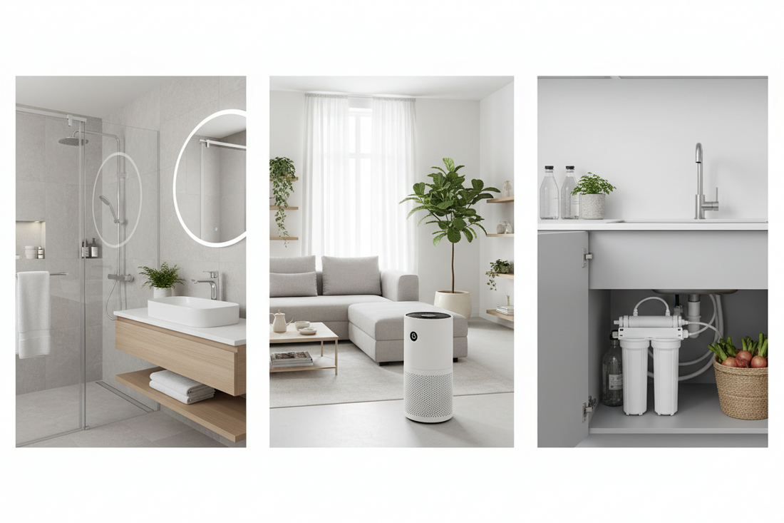 Why Bathroom Fixtures, Cooling & Air Quality Solutions, and Inline Water Filters Create Healthier Living Spaces