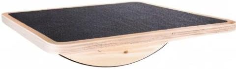 StrongTek Professional Wooden Balance Board, Rocker Board, Wood Standing Desk Accessory, Balancing Board for Under Desk, Anti Slip Roller, Core Strength, Stability, Office Wobble Boards-FlexoryFit