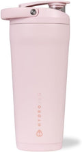 HydroJug 24 oz New Stainless Steel Shaker – Insulated, Leakproof, BPA-Free with Silent Mixing Grate – No Clumps, No Noise – Premium Shaker for Fitness, Sports & Everyday Use, Pink Sand
