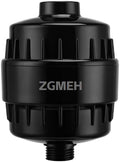 20 Stage Shower Filter - 99% REMOVAL Heavy Duty High Output Shower Head Filter for Hard Water, Chlorine, Heavy Metals Substance,Improve Skin,Hair and Nails,Chrome（Black)