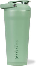 HydroJug 24 oz New Stainless Steel Shaker – Insulated, Leakproof, BPA-Free with Silent Mixing Grate – No Clumps, No Noise – Premium Shaker for Fitness, Sports & Everyday Use, Sage