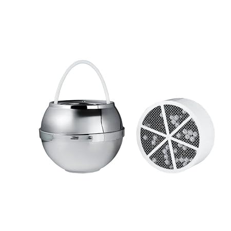 Crystal Quest Bath Ball & Replacement Filter Cartridge Bundle - Water Filter System-Reduce Contaminants for Softer &Smoother Skin-Effortless & Quick Installation| Bundle and Save (Chrome)