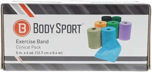 BodySport® Exercise Band, 5 in. x 6 yd. - Professional Resistance Bands for Home Fitness & Gym Exercises - Workout & Rehab Equipment-FlexoryFit