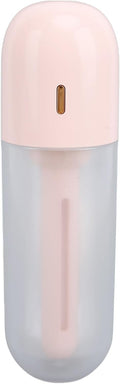 Asixxsix Mini Portable Humidifier, 100ml Cool Mist, USB Rechargeable, Travel Personal Humidifier for Office, Bedroom, Quiet (Pink)