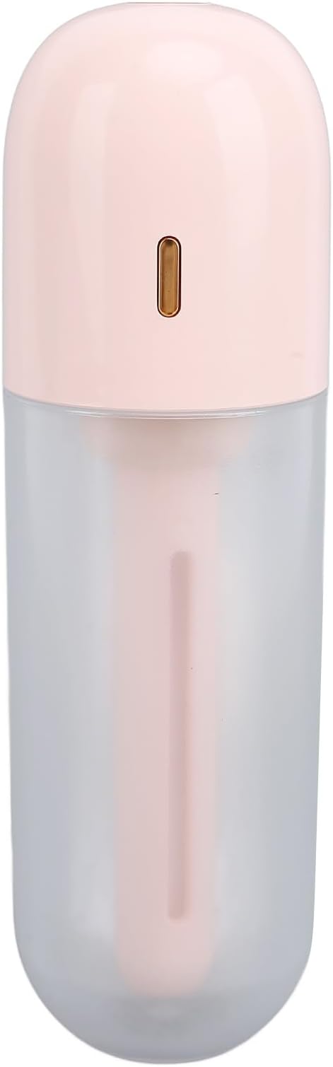 Asixxsix Mini Portable Humidifier, 100ml Cool Mist, USB Rechargeable, Travel Personal Humidifier for Office, Bedroom, Quiet (Pink)