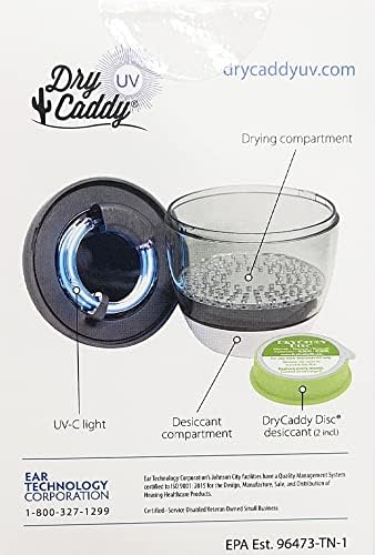 DryCaddy UV by Dry & Store | with Industry-Leading Desiccant to Keep Hearing Aids or Small Electronics Clean and Last Longer