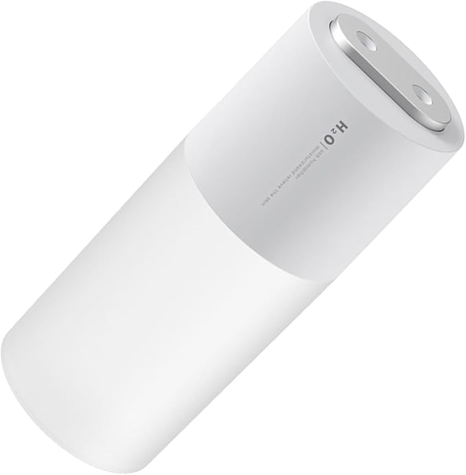 Double Spray Humidifier Large Fog Volume USB Portable Desktop Humidifier for Car Office Home Plastic 400ml Water Tank (White)