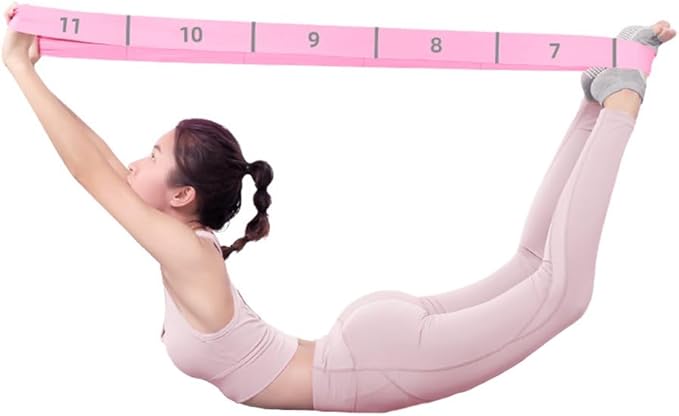 11 Loops Stretch band - Yoga, Pilates, Ballet, and Physical Therapy Stretching strap for Flexibility, Leg Stretching, and Exercise - Durable Stretching equipment for Dance and Fitness-FlexoryFit