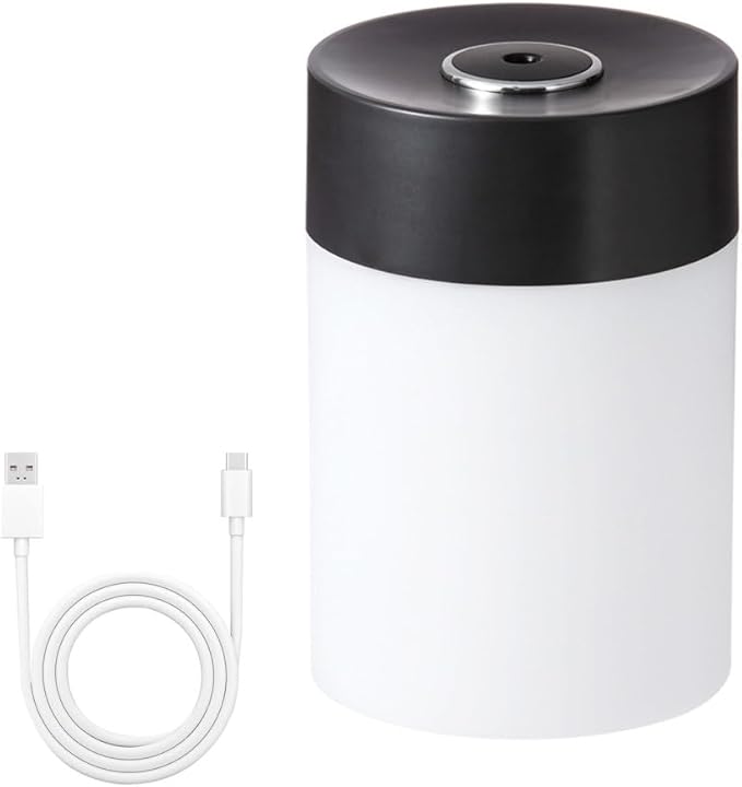 Mini Humidifier, 600ML Portable Mist Diffuser with Night Light, 2 Modes, USB Personal Humidifier for Car Office Home Bedroom