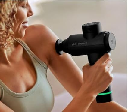 Hyperice Hypervolt 2 Black - Featuring Quiet Glide Technology - Handheld Percussion Massage Gun | 3 Speeds, 5 Interchangeable Heads | Helps Relieve Sore Muscles and Stiffness |FSA and HSA-FlexoryFit