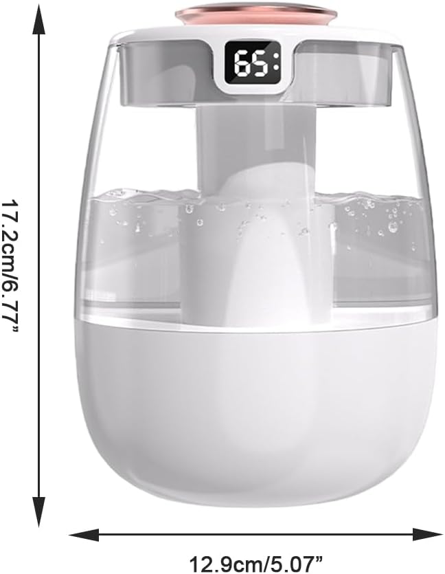 DONGKER Double Spray Humidifier,1L Silent USB Digital Display Humidifier with 2 Mist Modes & Night Light for Car Office Home Room