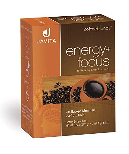 Javita Energy + Focus Instant Coffee, 100% South American Arabica & Robusta Blend, with Energizing Herbs for Clarity, Energy, & Focus, Keto, Dieters Drink, 1 box / 24 (4.2g) Sticks-FlexoryFit