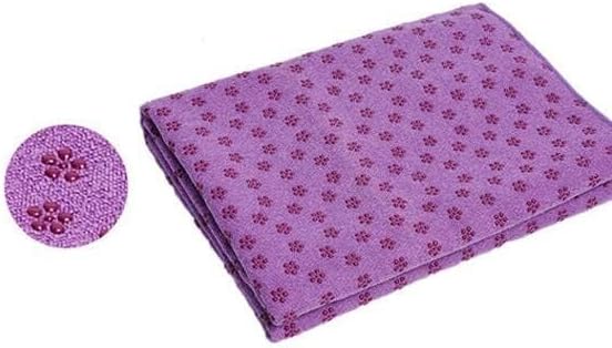 IBL-Yoga Towel, Hot Yoga Mat Towel - Sweat Absorbing Non-Slip for Hot Yoga, Pilates and Workout, 24x72 inches with Grip Dots (Purple)-FlexoryFit