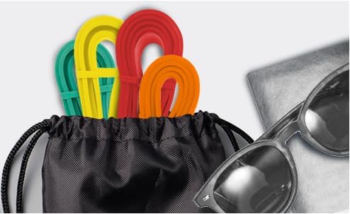 Resistance Bands Set with Carrying Bag, 4 Color-Coded Pull Up Assistance Bands for Exercise, Workout, Fitness-FlexoryFit