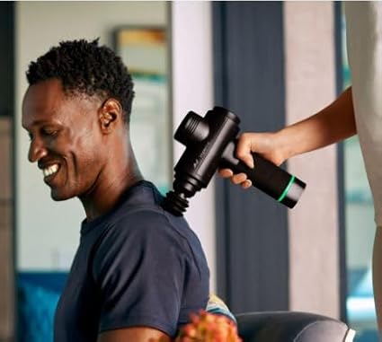 Hyperice Hypervolt 2 Black - Featuring Quiet Glide Technology - Handheld Percussion Massage Gun | 3 Speeds, 5 Interchangeable Heads | Helps Relieve Sore Muscles and Stiffness |FSA and HSA-FlexoryFit