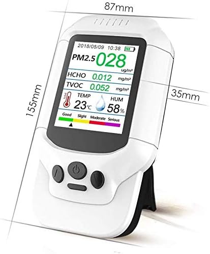 Air Quality Monitor, Formaldehyde Detector, Temperature & Humidity Meter, Pollution Tester, Sensor; Detect PM2.5/PM10/PM1.0 Micron Dust, Test Indoor TVOC Volatile Organic Compound Gas; eBook