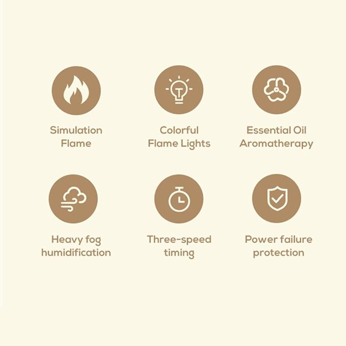 Flame Mist Flames Humidifier Essential Oil Diffuser, Bonfire Aroma Diffuser Fireplace Flame Humidifier with Remote, Cool Mist Aromatherapy Machine Night Light for Large Room Bedroom Office