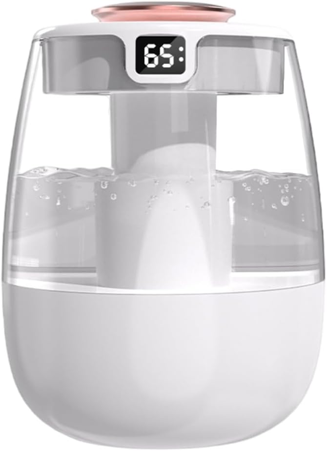DONGKER Double Spray Humidifier,1L Silent USB Digital Display Humidifier with 2 Mist Modes & Night Light for Car Office Home Room