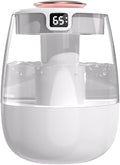 DONGKER Double Spray Humidifier,1L Silent USB Digital Display Humidifier with 2 Mist Modes & Night Light for Car Office Home Room