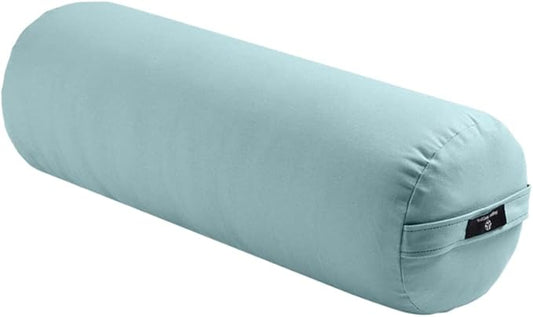 Hugger Mugger Round Yoga Bolster - Firm Round Shape, Higher Profile, Great Under Knees, Soft Support, Handmade in The USA-FlexoryFit