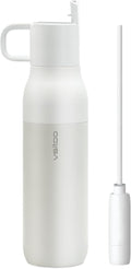 VSITOO 25 oz Water Purifier Bottle–Stainless Steel, Carbon Fiber Filter, Double-Wall Insulated, BPA-Free, Ideal for Hiking, Cycling, Gym & Outdoor Use–Life Straw Compatible,White
