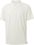 M MAELREG Collarless Golf Shirts for Men Dry Fit Moisture Wicking Performance Solid Casual Mens Henley Shirts Short Sleeve