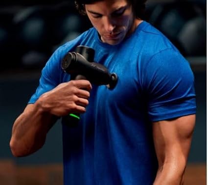 Hyperice Hypervolt 2 Black - Featuring Quiet Glide Technology - Handheld Percussion Massage Gun | 3 Speeds, 5 Interchangeable Heads | Helps Relieve Sore Muscles and Stiffness |FSA and HSA-FlexoryFit