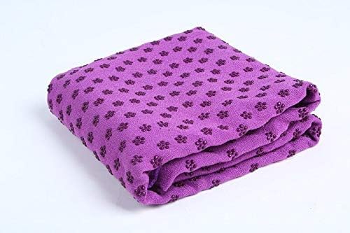 IBL-Yoga Towel, Hot Yoga Mat Towel - Sweat Absorbing Non-Slip for Hot Yoga, Pilates and Workout, 24x72 inches with Grip Dots (Purple)-FlexoryFit