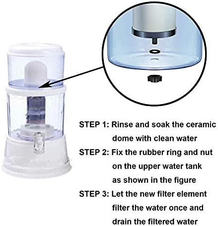 Huining 2PCS Ceramic Dome Replacement Filter for Household Water Bucket Filtration System Water Pitcher