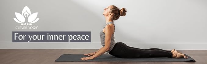 Clever Yoga - 7 Piece Yoga Kit for Women & Men, 6mm Cushioned Mat, 2 Blocks, Strap, Mat and Hand Towels & Carrying Bag - Starter Yoga Set, Accessories & Equipment for Home Workout-FlexoryFit