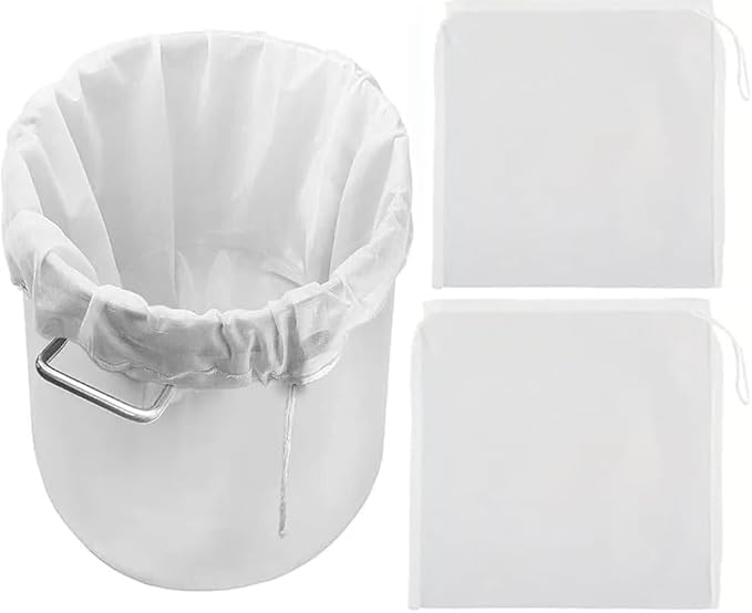 6 Pack Brew Bag Large (12"x18") Straining Bag, Reusable Nylon Cold Brew Bags 120 Micron Fine Mesh Bag with Drawstring for Home Brewing Hops Grains Fruit Apple Grape Wine Straining
