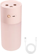 Portable Mini Humidifier, Dual Nozzle Quiet Air Humidifier Desktop Cool Mist Humidifier with Night Light for Bedroom Plants Office Car