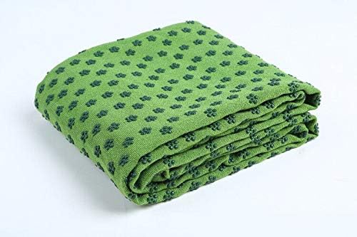 IBL-Yoga Towel, Hot Yoga Mat Towel - Sweat Absorbing Non-Slip for Hot Yoga, Pilates and Workout, 24x72 inches with Grip Dots (Green)-FlexoryFit