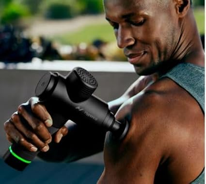 Hyperice Hypervolt 2 Black - Featuring Quiet Glide Technology - Handheld Percussion Massage Gun | 3 Speeds, 5 Interchangeable Heads | Helps Relieve Sore Muscles and Stiffness |FSA and HSA-FlexoryFit