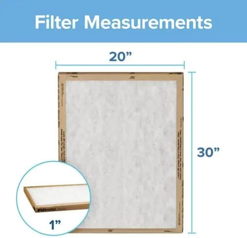 Filtrete 20x30x1 Air Filter, 3M MERV 1 HVAC AC Furnace Filter Replacement, 6-Pack (Actual Size 19.81x29.81x0.88 in)