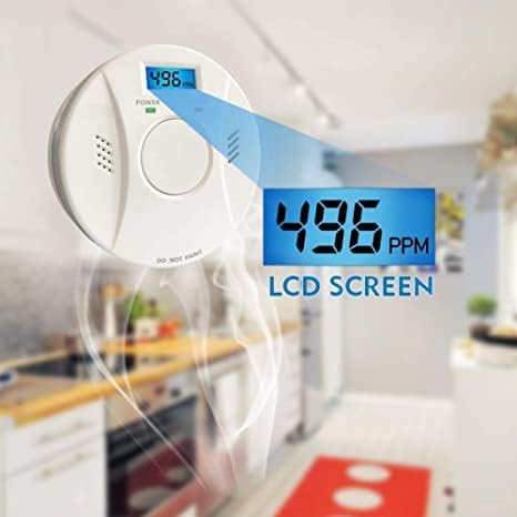 2 Pack Smoke Detector and Carbon Monoxide Detector co2 Detector Battery Powered with Test/Reset Button