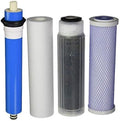 Reverse Osmosis Deionization (RODI) 10" Replacement Filter Kit (Sediment Cartridge, Carbon Cartridge, Color Indicating DI Cartridge Filled with MBD-30 Nuclear Grade Resin and 75 GPD Membrane) by CFS
