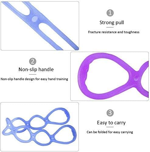 7 Rings Stretch Exercise Band, Portable Silicone Elastic Resistance Band Pilates Flexbands Yoga Stretching Strap Physical Therapy Rehab Belt, Home Gym Workout Equipment for Full Body Exercise-FlexoryFit