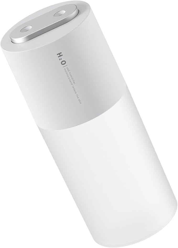 Double Spray Humidifier Large Fog Volume USB Portable Desktop Humidifier for Car Office Home Plastic 400ml Water Tank (White)